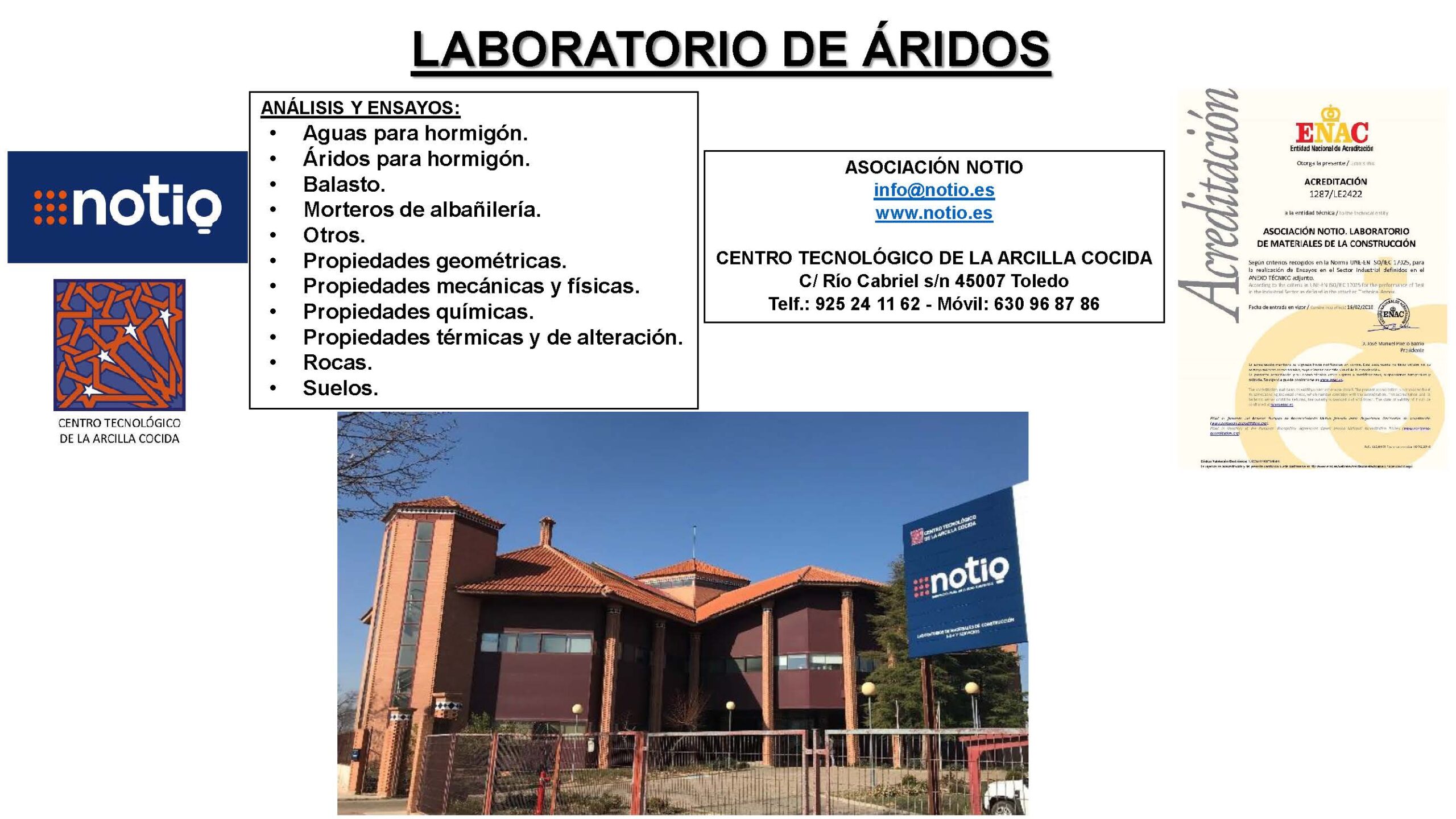 NOTIO: ENSAYOS DE ÁRIDOS